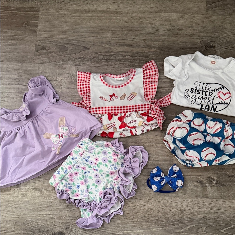 Baseball Sister Baby Bundle 6-9 months